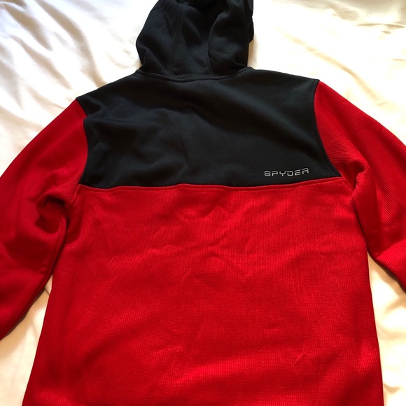 NWT Spyder 1/4 Zip Pullover Jacket With Hoodie - Picture 2 of 5